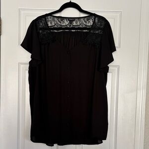 Torrid Black Lace Button-Front Top
